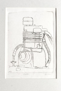 motor plexi drypoint etching