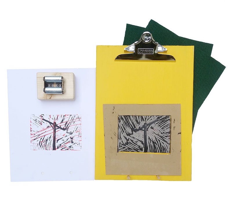 Print etchings, linocuts & monoprints with a Pocket Press Kit