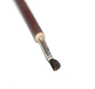 Coopers Hawk feather paintbrush handmade with oak handle